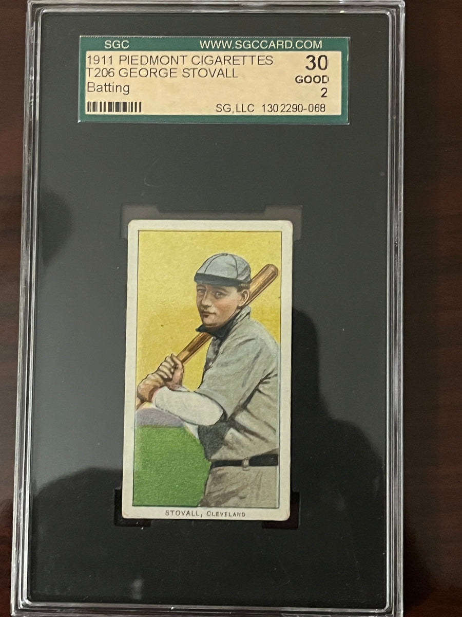 T206 Piedmont 30 GEORGE STOVALL Batting, Cleveland Naps ~ SGC 2