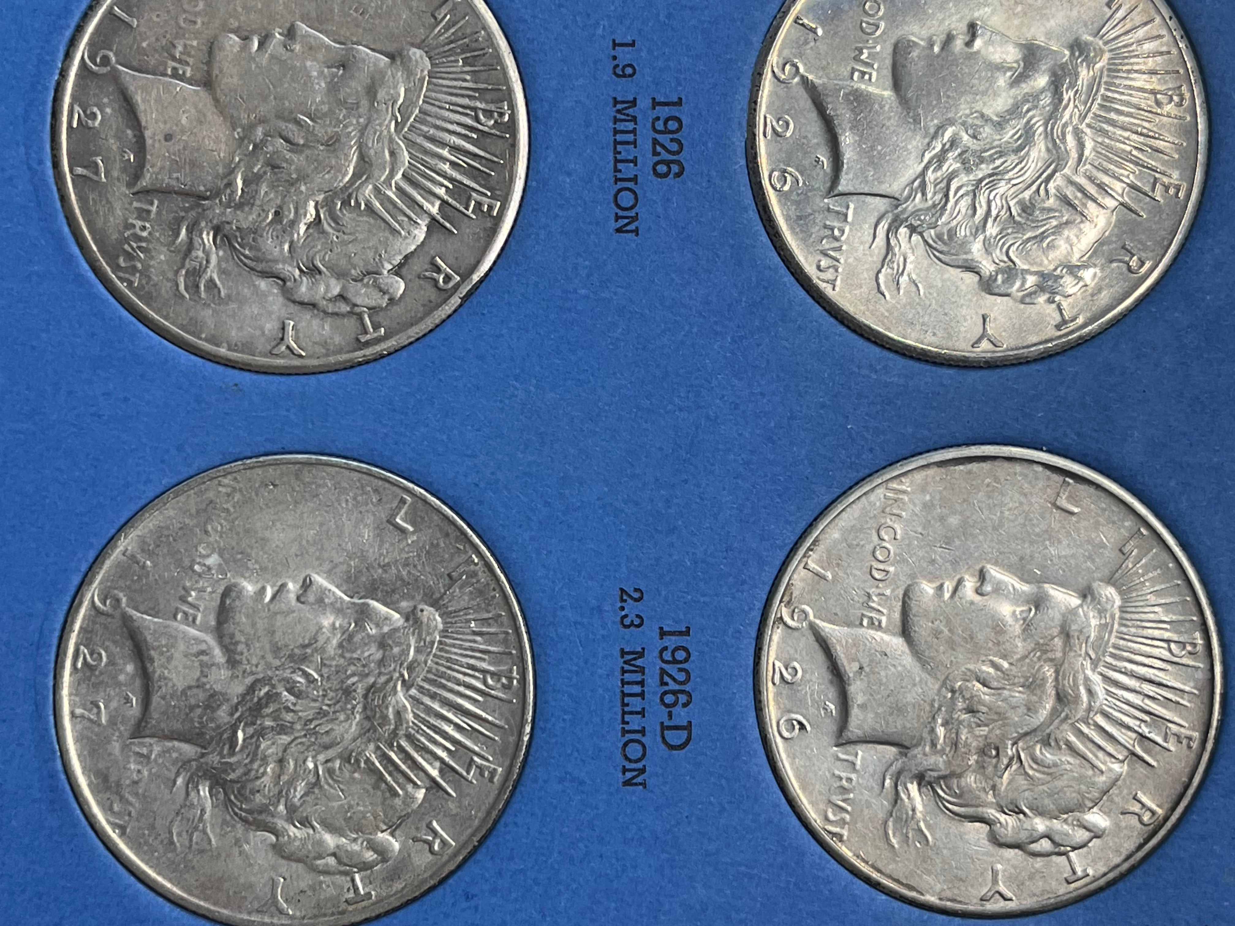 Peace Silver Dollar Set 1921-35 Higher Grade Really Nice Complete Set at a Great Price