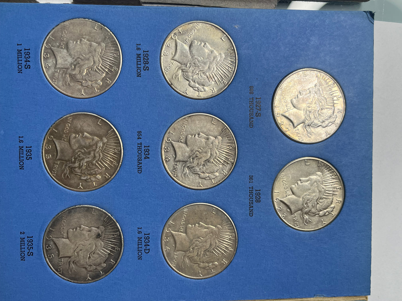 Peace Silver Dollar Set 1921-35 Higher Grade Really Nice Complete Set at a Great Price