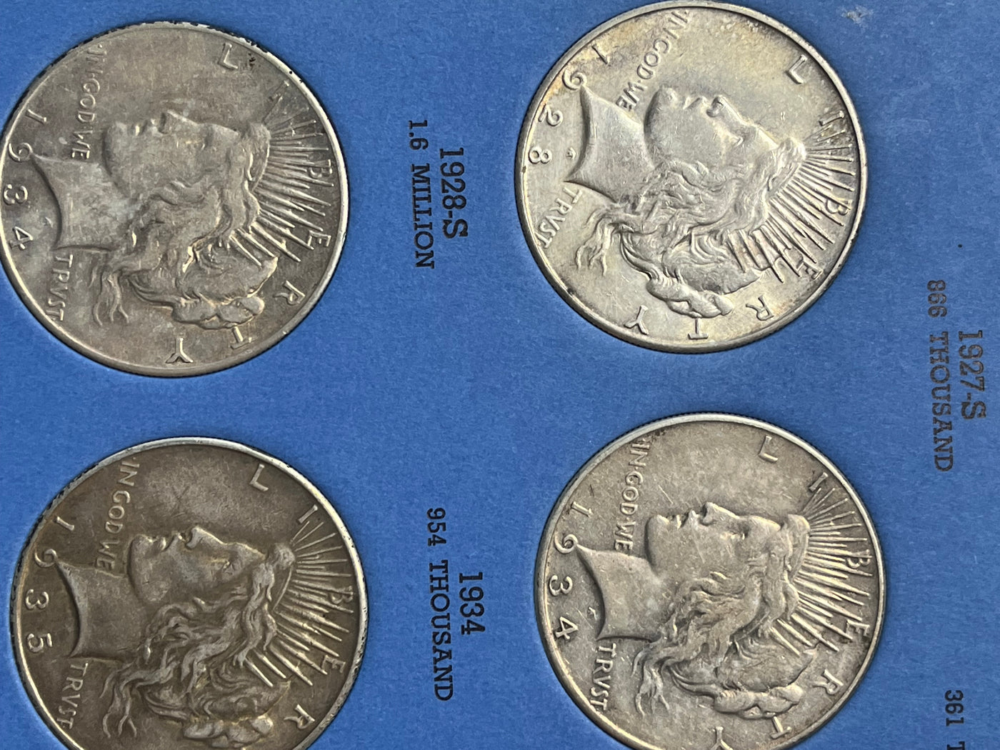 Peace Silver Dollar Set 1921-35 Higher Grade Really Nice Complete Set at a Great Price