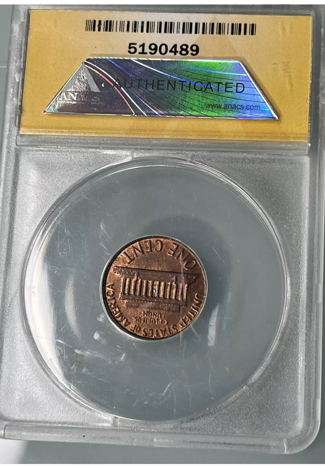 MS 63 ERROR 1982 Lincoln Lg Date ANACS Bronze  Struck Thru Late Stage Capped Die