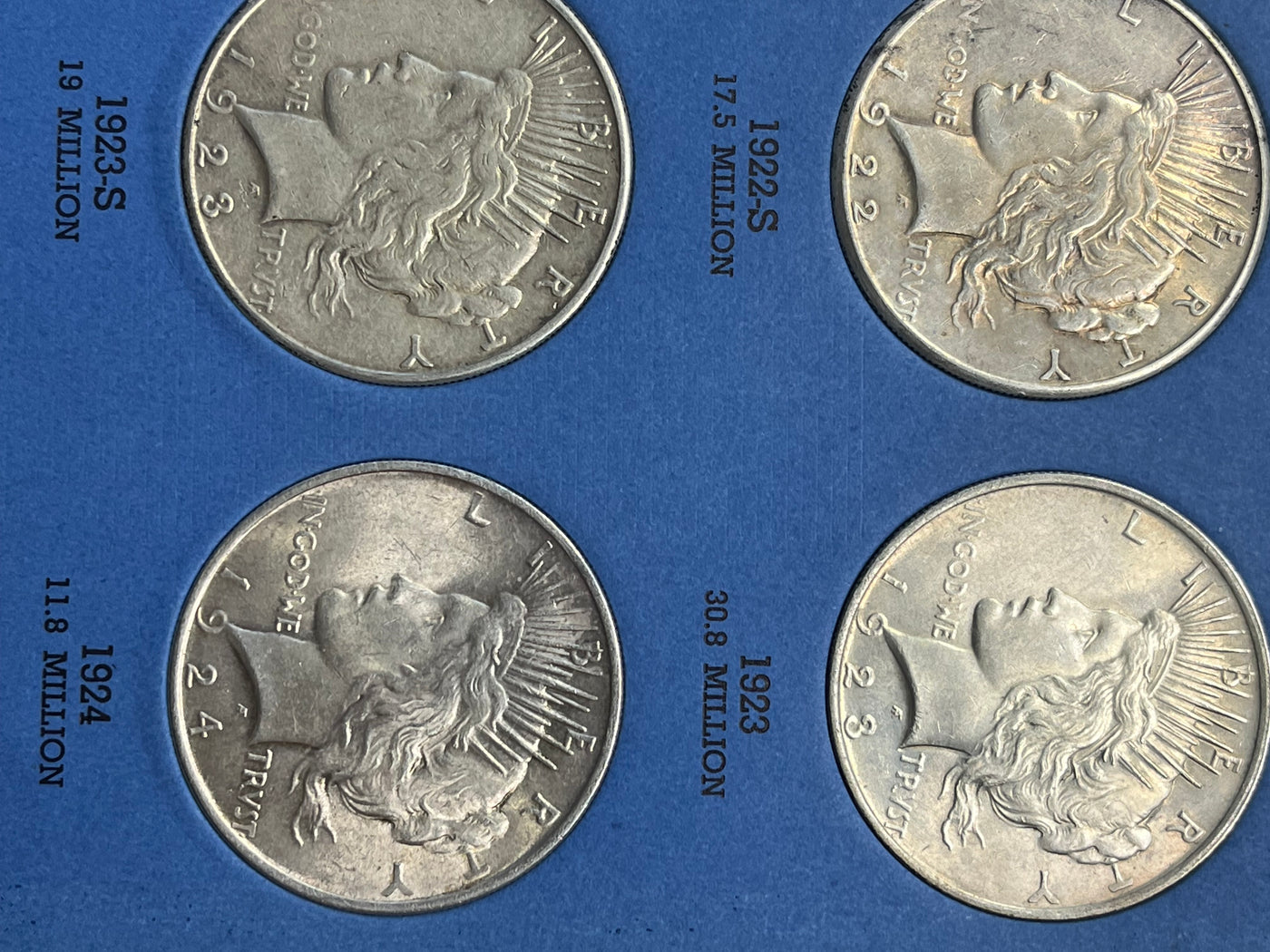 Peace Silver Dollar Set 1921-35 Higher Grade Really Nice Complete Set at a Great Price