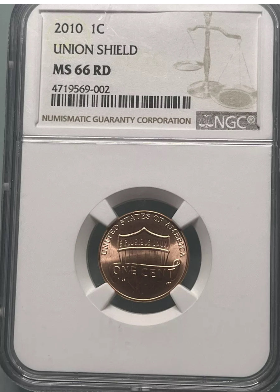 2010-P LINCOLN UNION SHIELD CENT PENNY NGC MS66RD BU UNC FIRST YEAR COIN