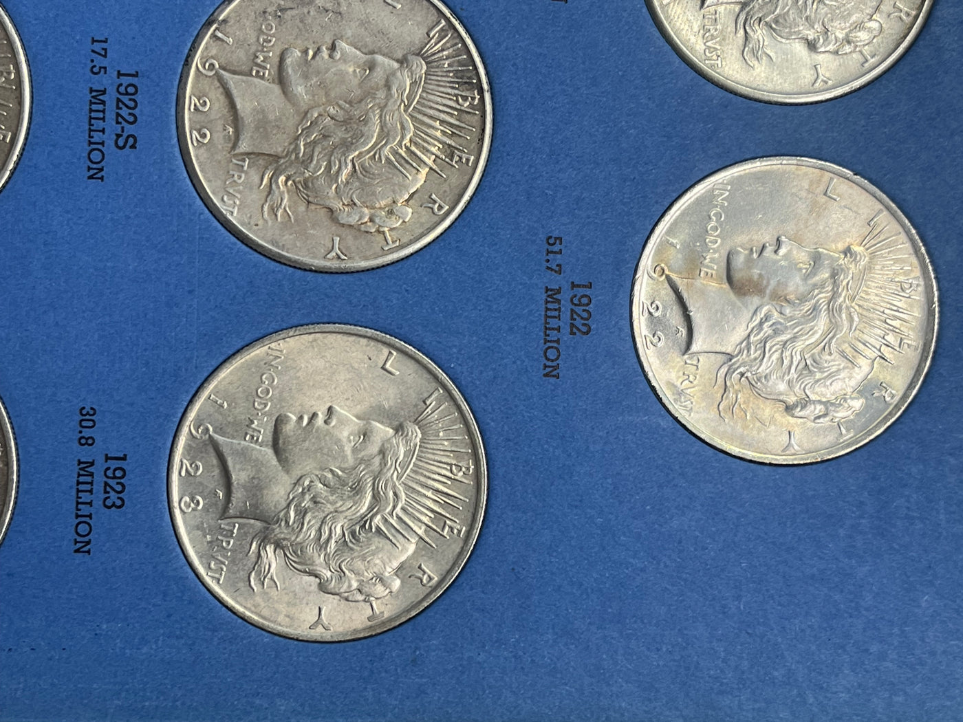 Peace Silver Dollar Set 1921-35 Higher Grade Really Nice Complete Set at a Great Price