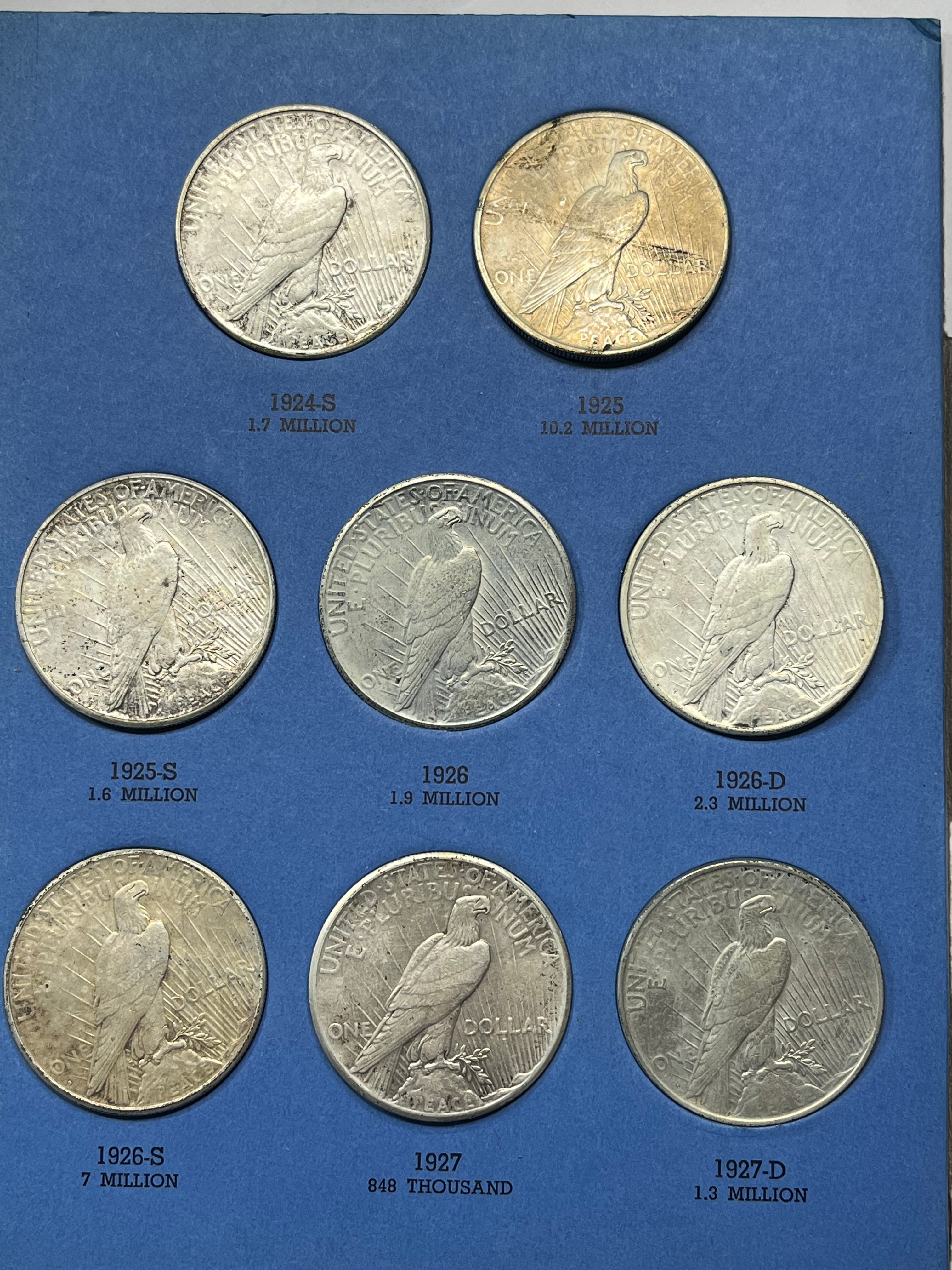 Peace Silver Dollar Set 1921-35 Higher Grade Really Nice Complete Set at a Great Price